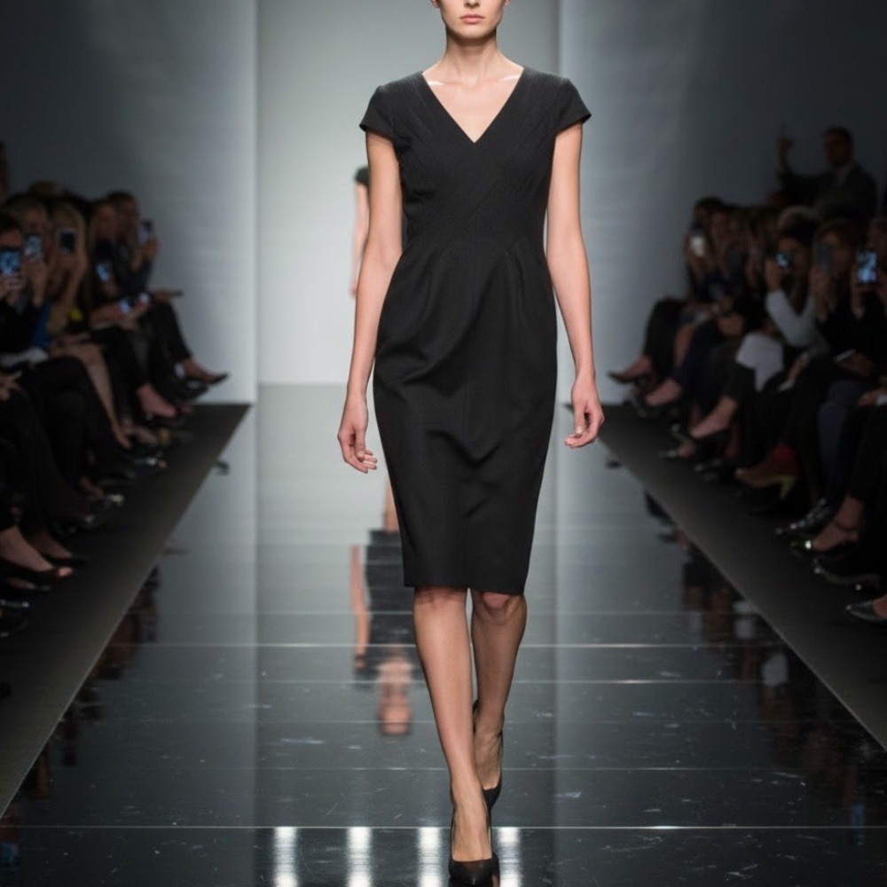 Armani Collezioni Wool Charcoal Dress​​